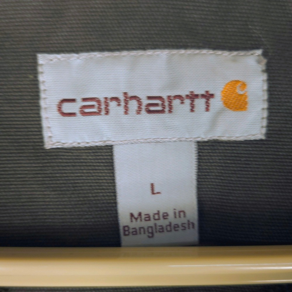 Carhartt Mens Wool Blend Quarter Zip Sweater Olive Green Canvas 103865-350 L - Picture 2 of 6